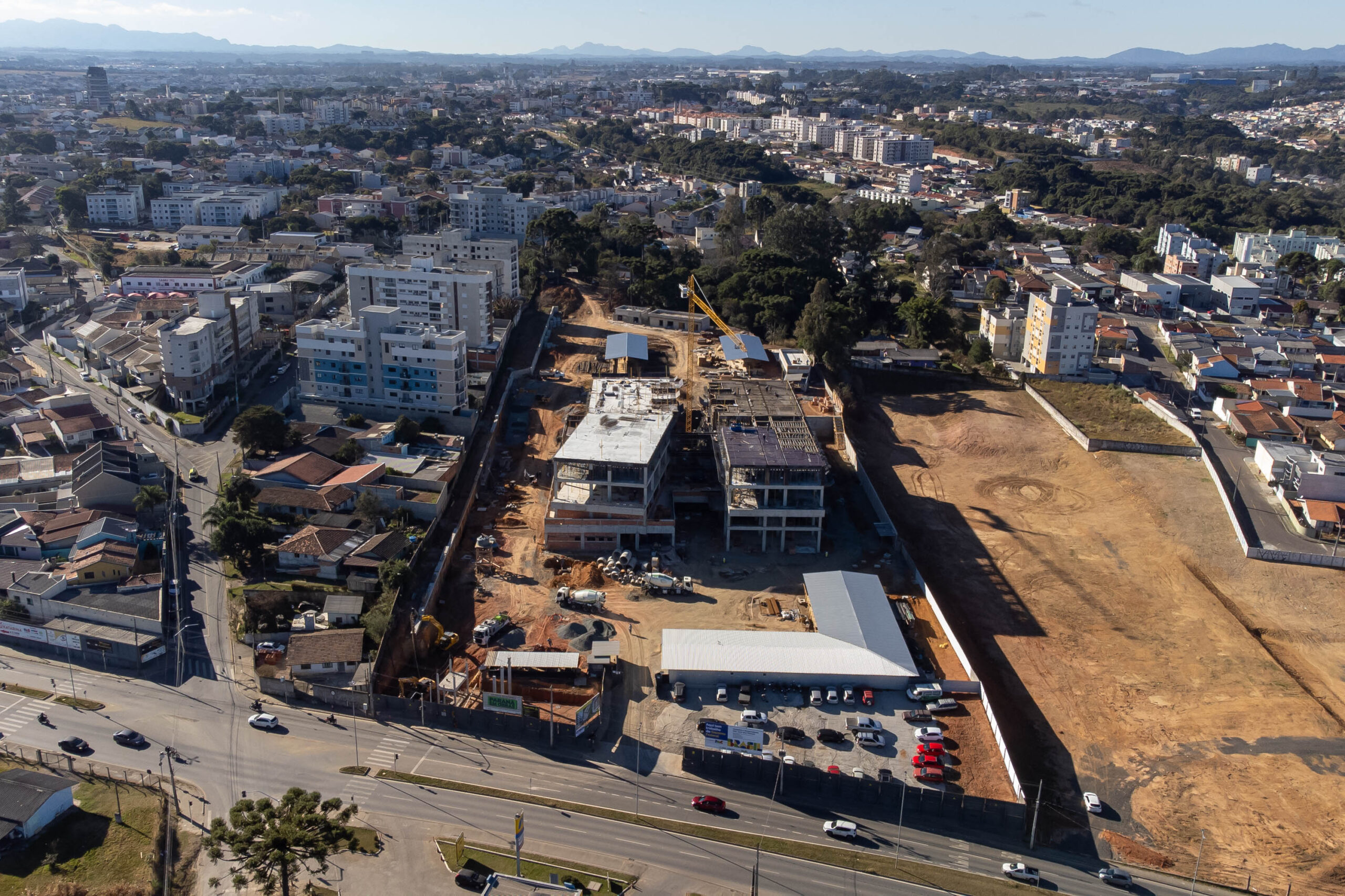 São José dos Pinhais, 18 de julho de 2025 – Construção do Hospital e Maternidade SJP, na Região Metropolitana de Curitiba (RMC).