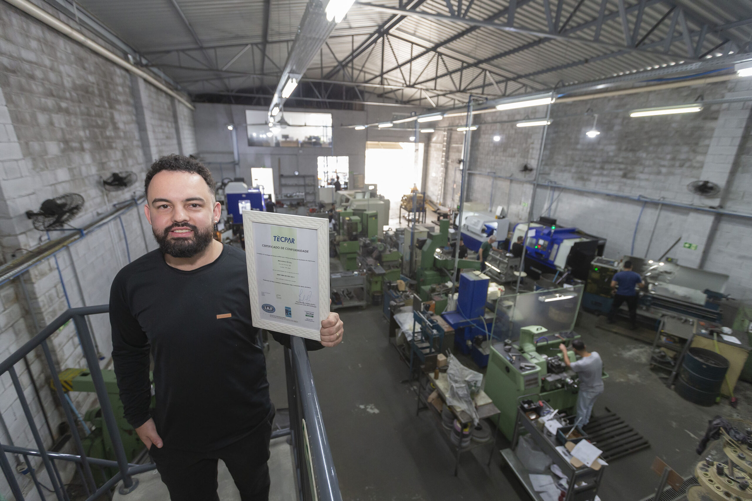 CURITIBA (BRASIL), 03/06/2025; VH Metalúrgica personagem Murillo Skrzek, diretor de produção e Cliente com certificação ISO 9001 do TECPAR; Paraná, Brasil, Foto: Hedeson Alves/TECPAR